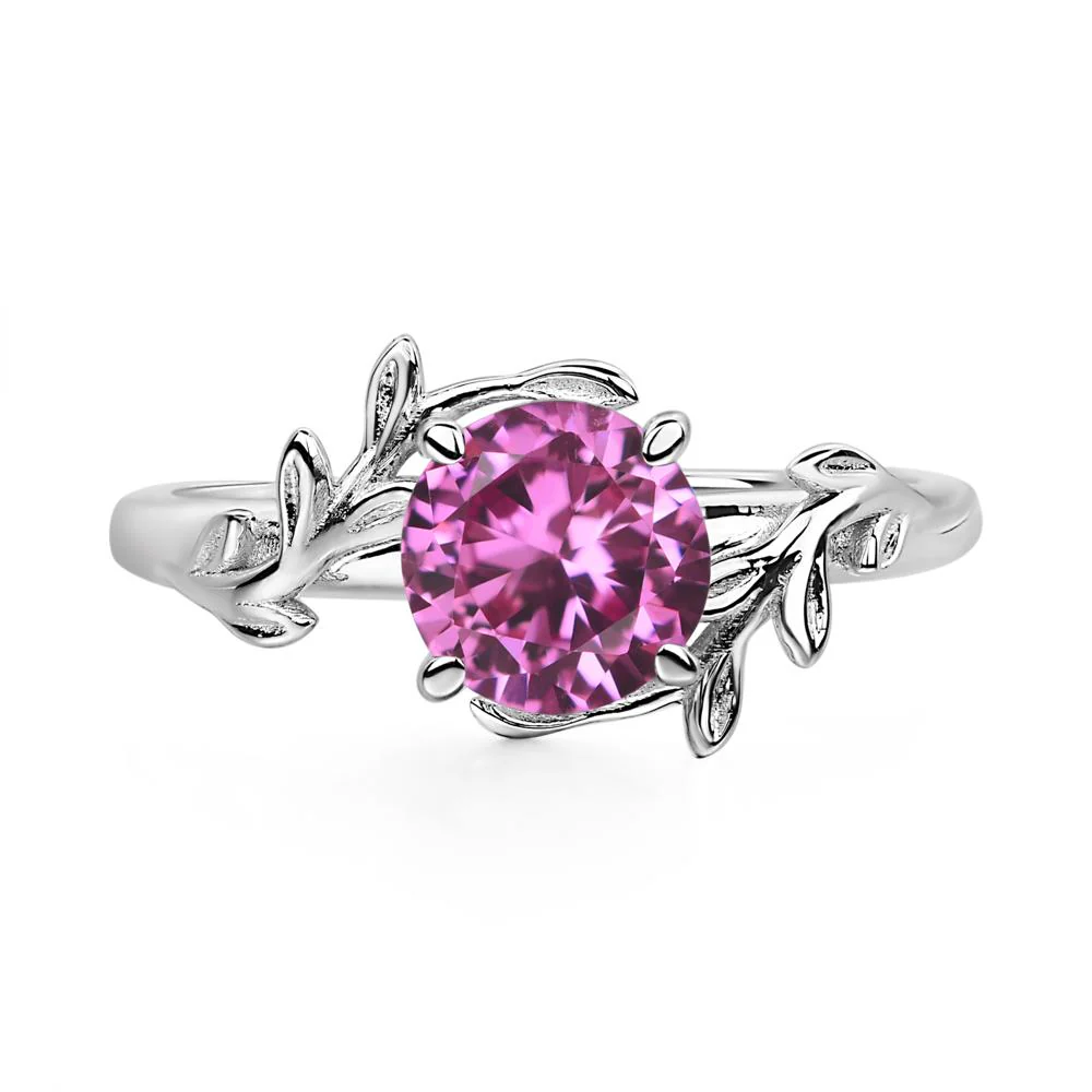 Pink Sapphire Vine Engagement Ring - Image 6