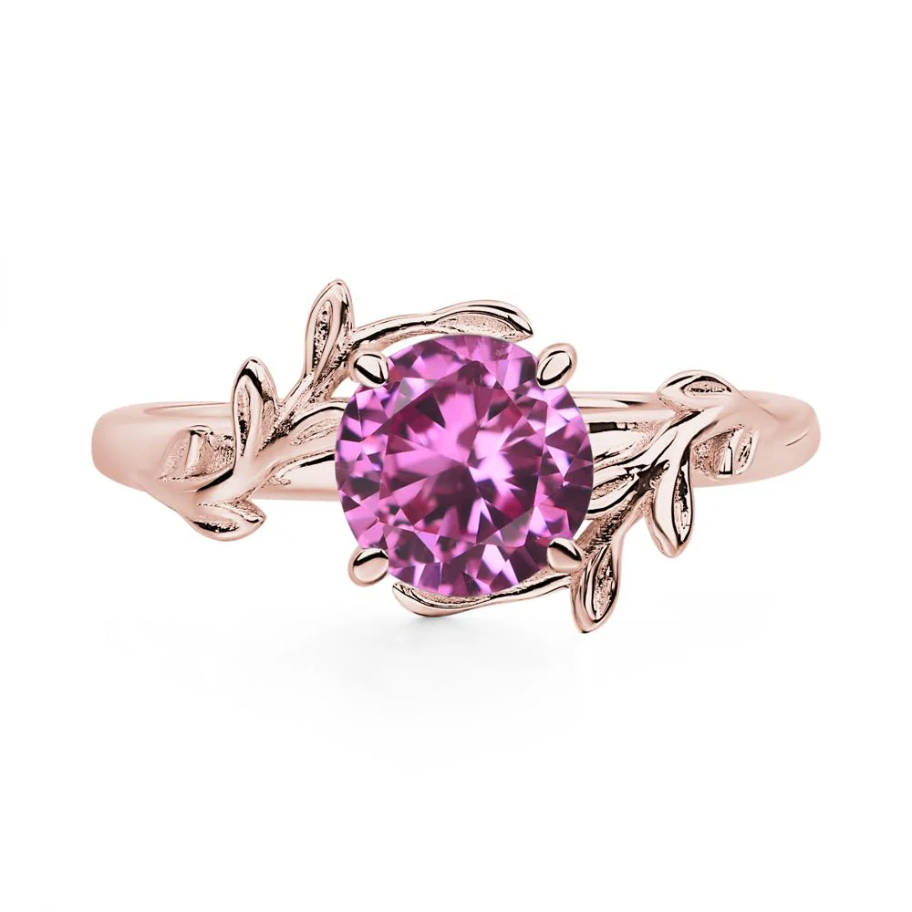 Pink Sapphire Vine Engagement Ring - Image 7