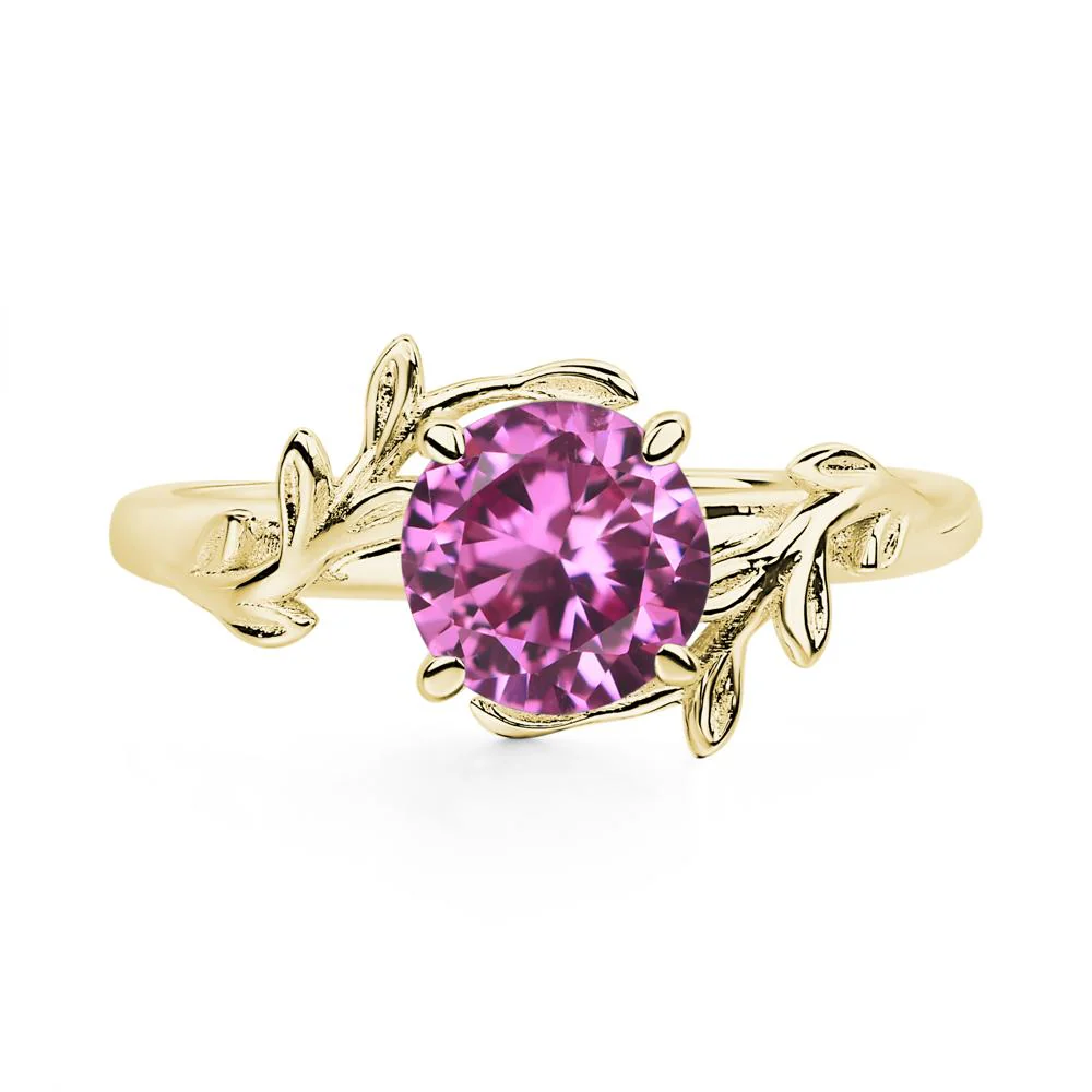 Pink Sapphire Vine Engagement Ring - Image 9
