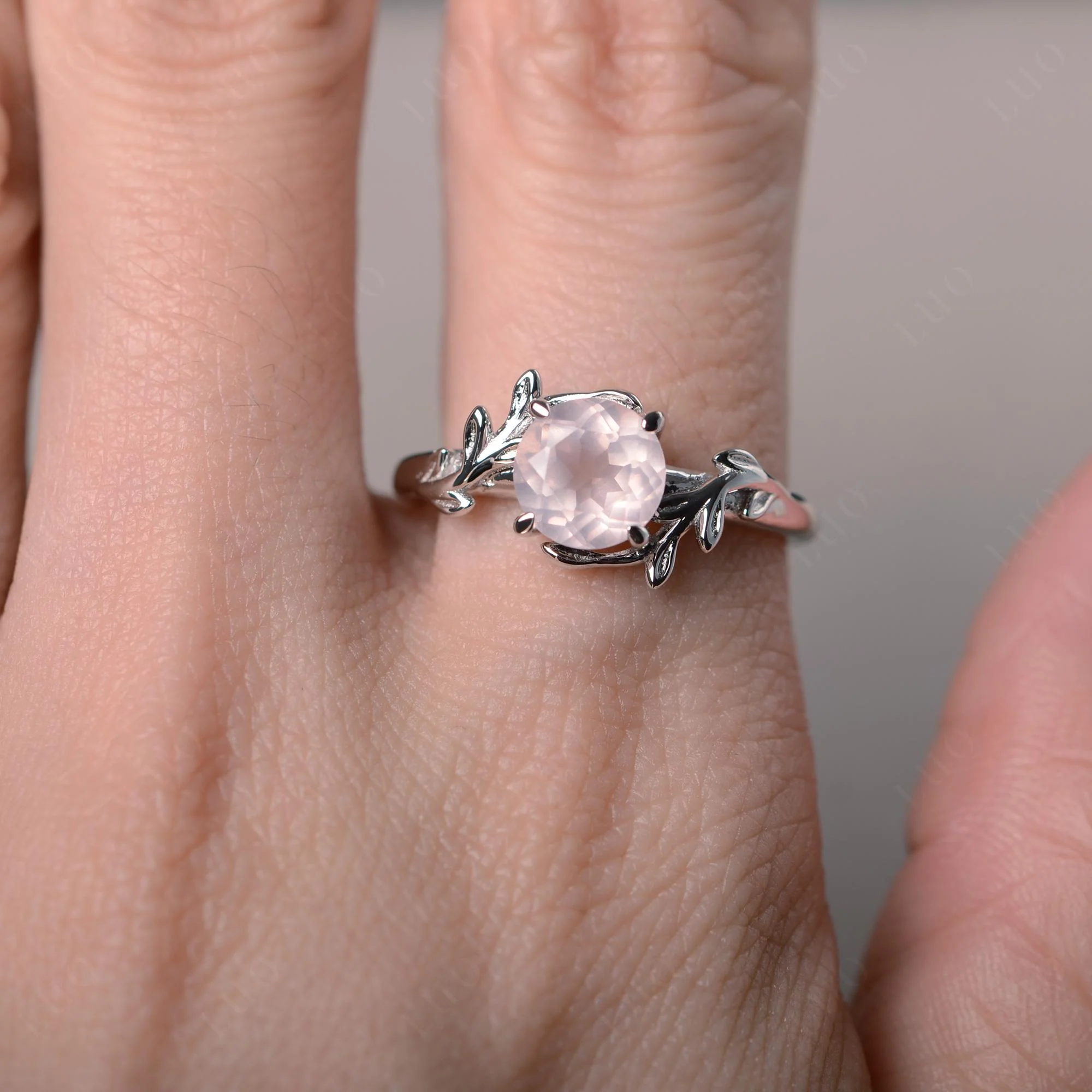 Rose Quartz Leaf and Vine Ring - Image 32
