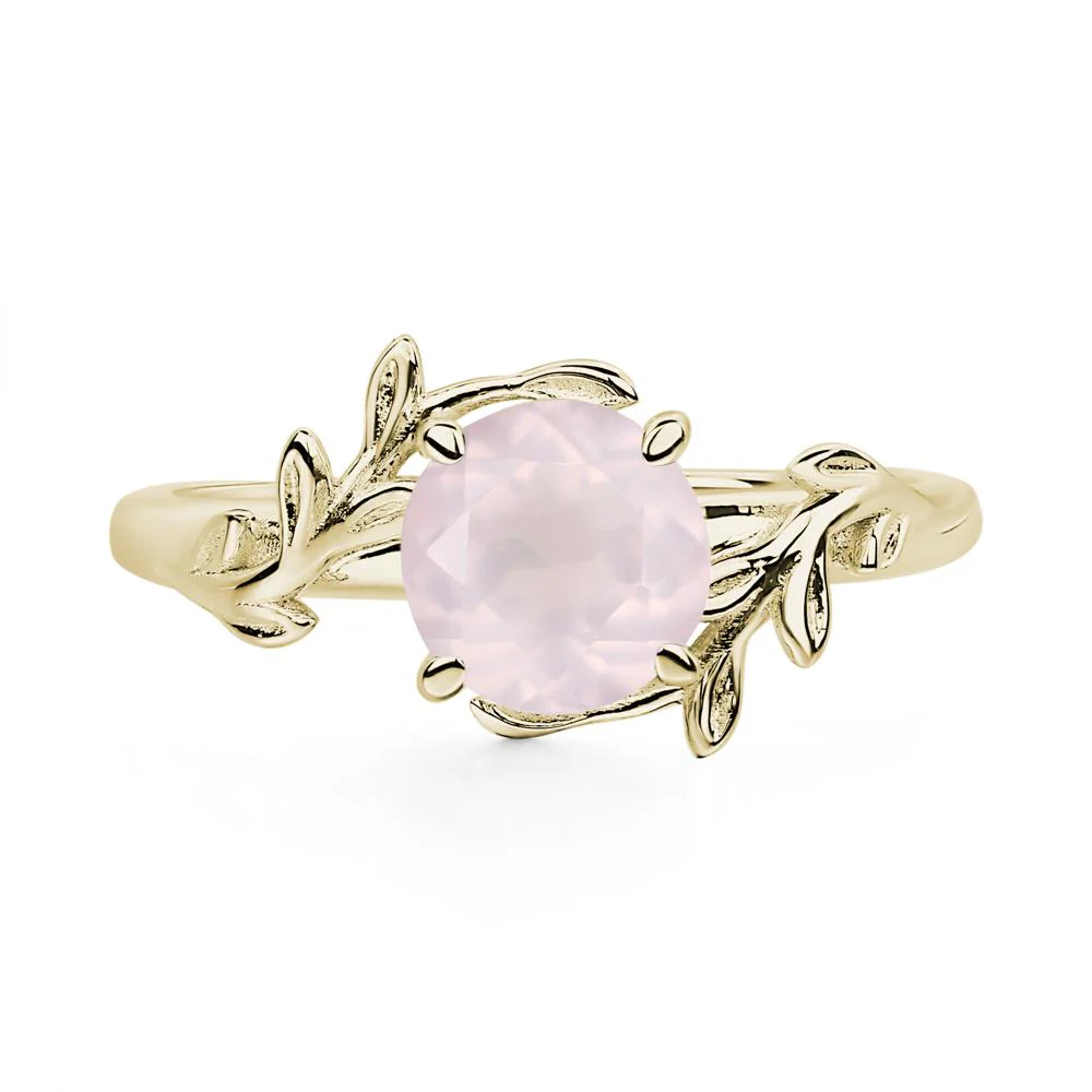 Rose Quartz Leaf and Vine Ring - Image 5