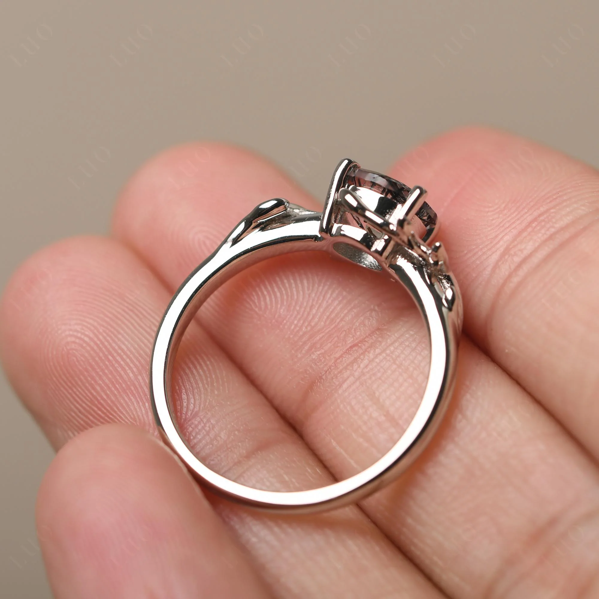Black Rutilated Quartz Vine Engagement Ring - Image 31