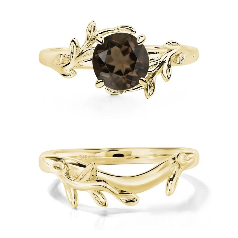 Smoky Quartz Vine Engagement Ring - Image 21