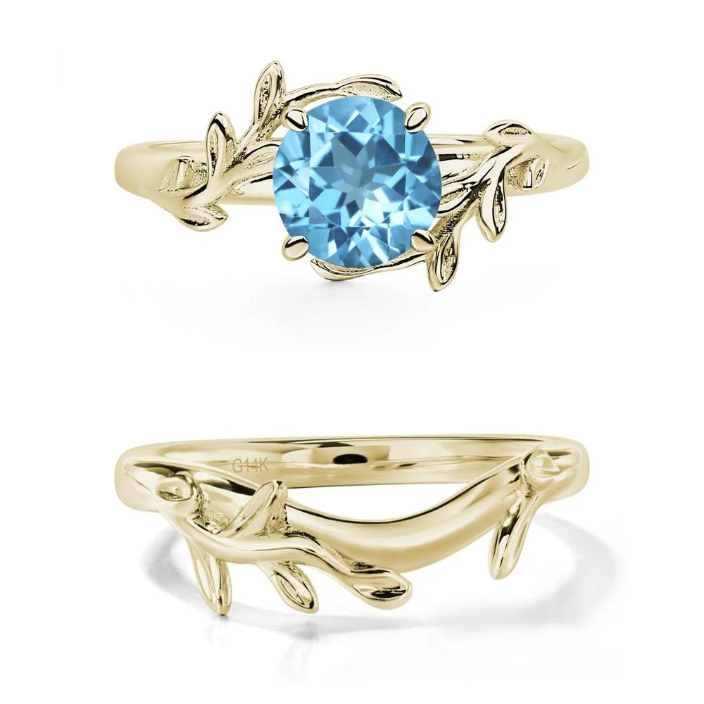 Swiss Blue Topaz Vine Ring - Image 15