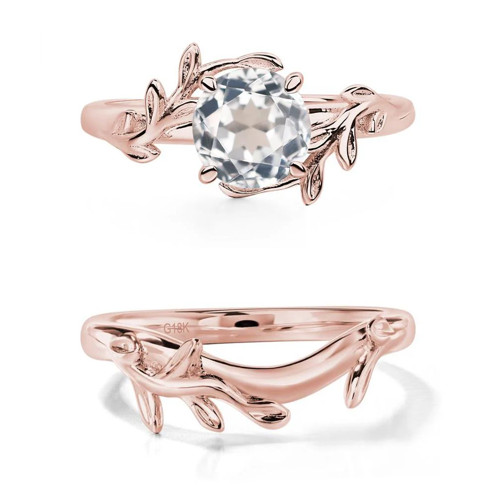 White Topaz Leaf and Vine Ring - Image 17