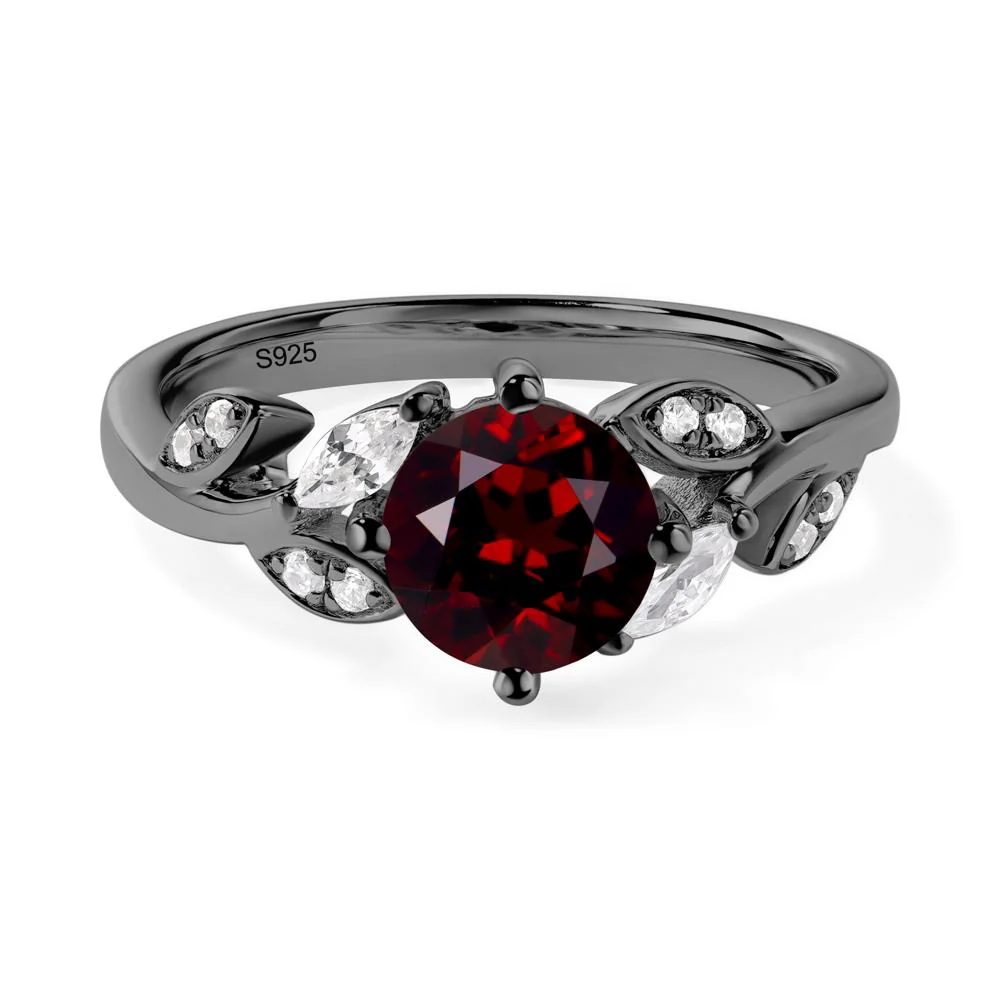 Vine Leaf Garnet Engagement Ring - Image 2