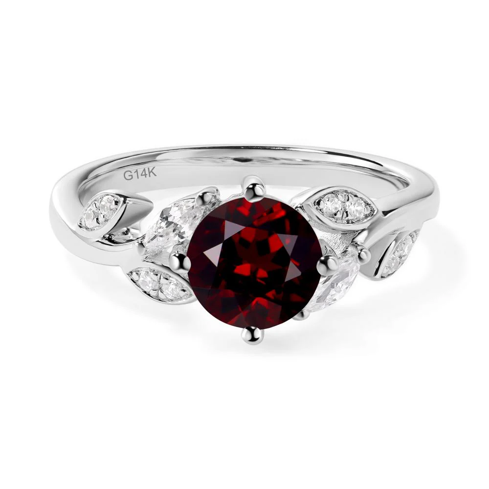 Vine Leaf Garnet Engagement Ring - Image 3