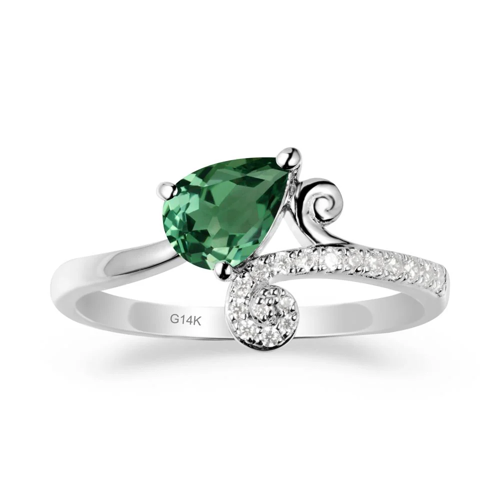 Vine Green Sapphire Bypass Ring