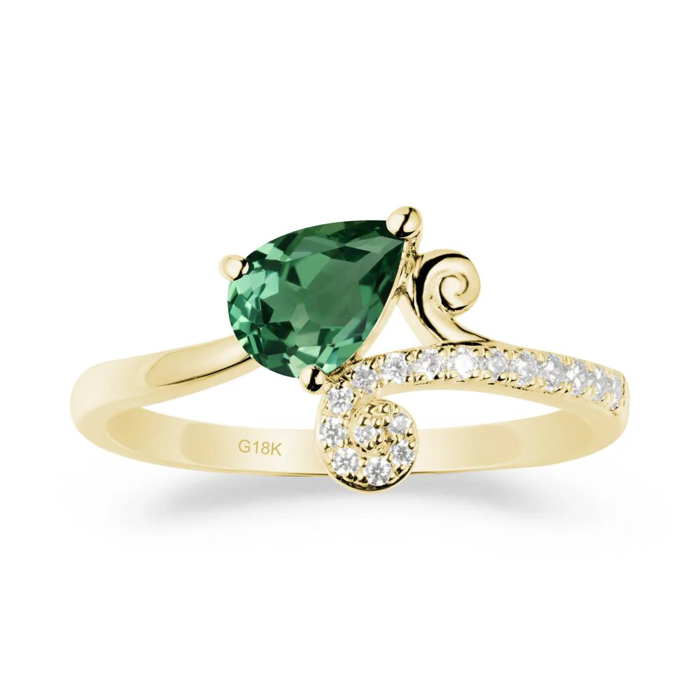 Vine Green Sapphire Bypass Ring - Image 6