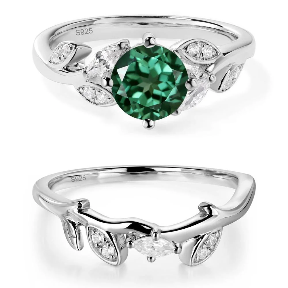 Vine Leaf Green Sapphire Engagement Ring - Image 27