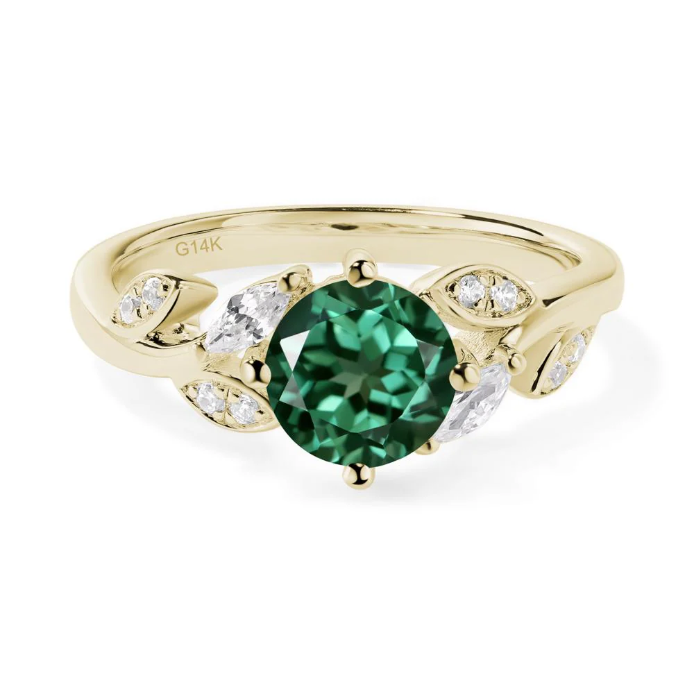 Vine Leaf Green Sapphire Engagement Ring - Image 4