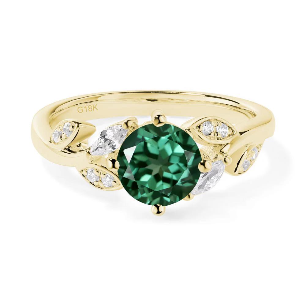 Vine Leaf Green Sapphire Engagement Ring - Image 7