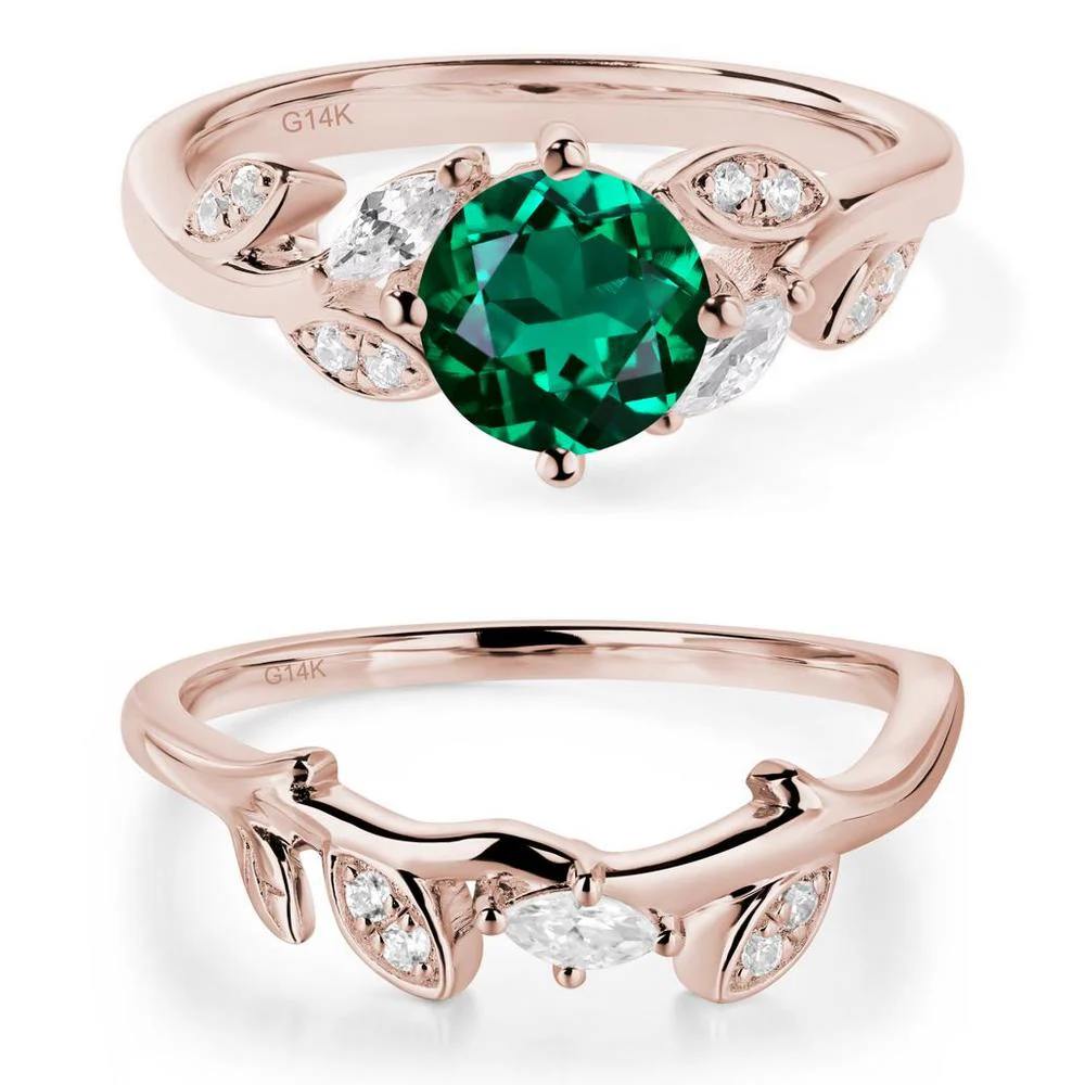 Vine Leaf Emerald Engagement Ring - Image 11