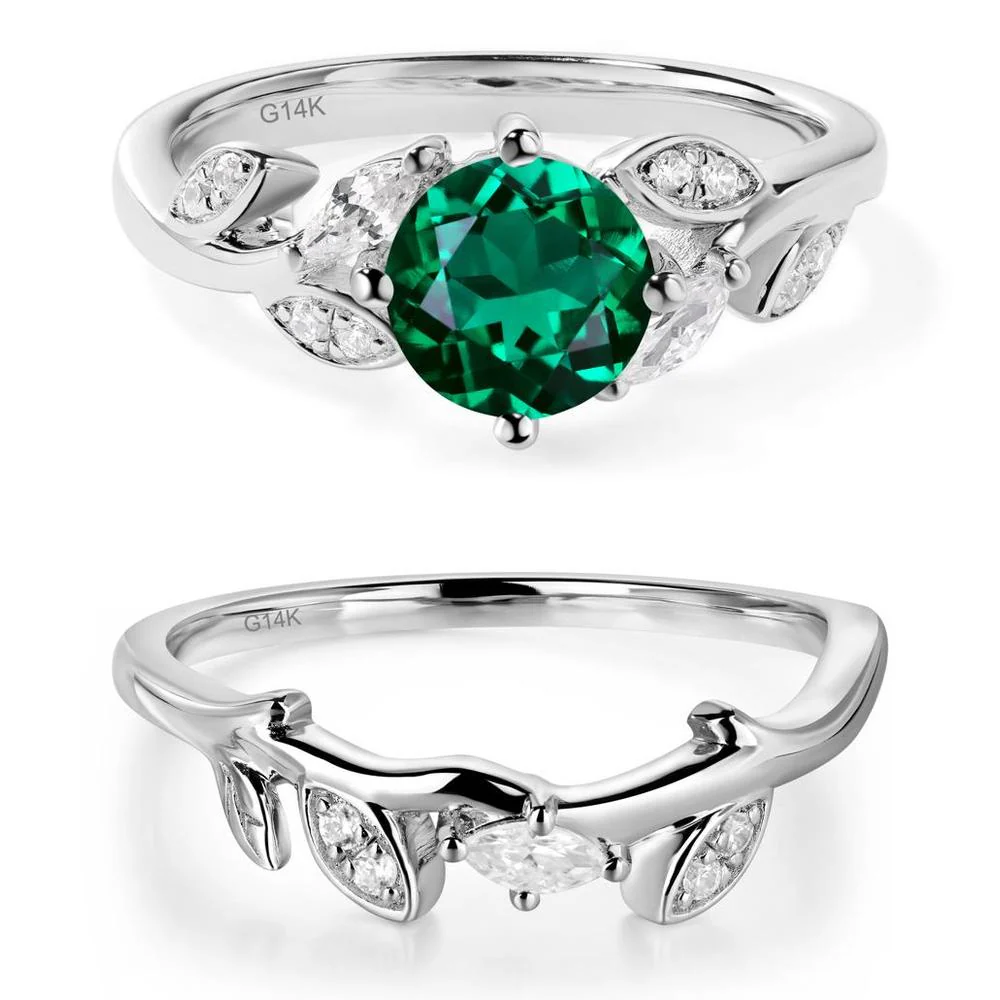Vine Leaf Emerald Engagement Ring - Image 13
