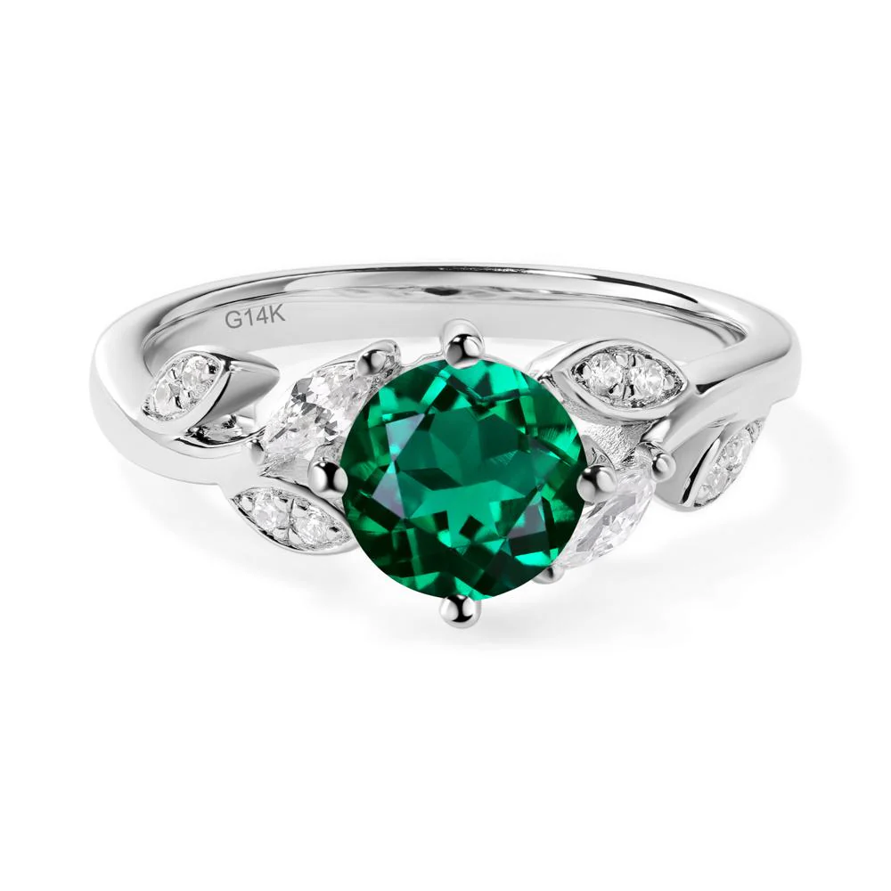Vine Leaf Emerald Engagement Ring - Image 3
