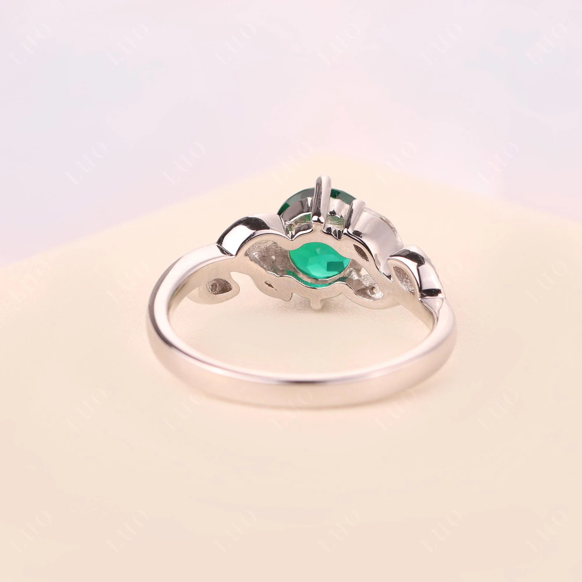 Vine Leaf Emerald Engagement Ring - Image 31
