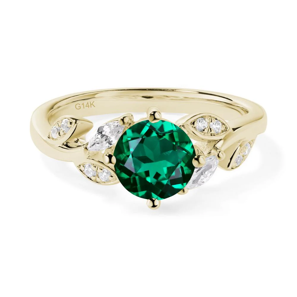 Vine Leaf Emerald Engagement Ring - Image 4