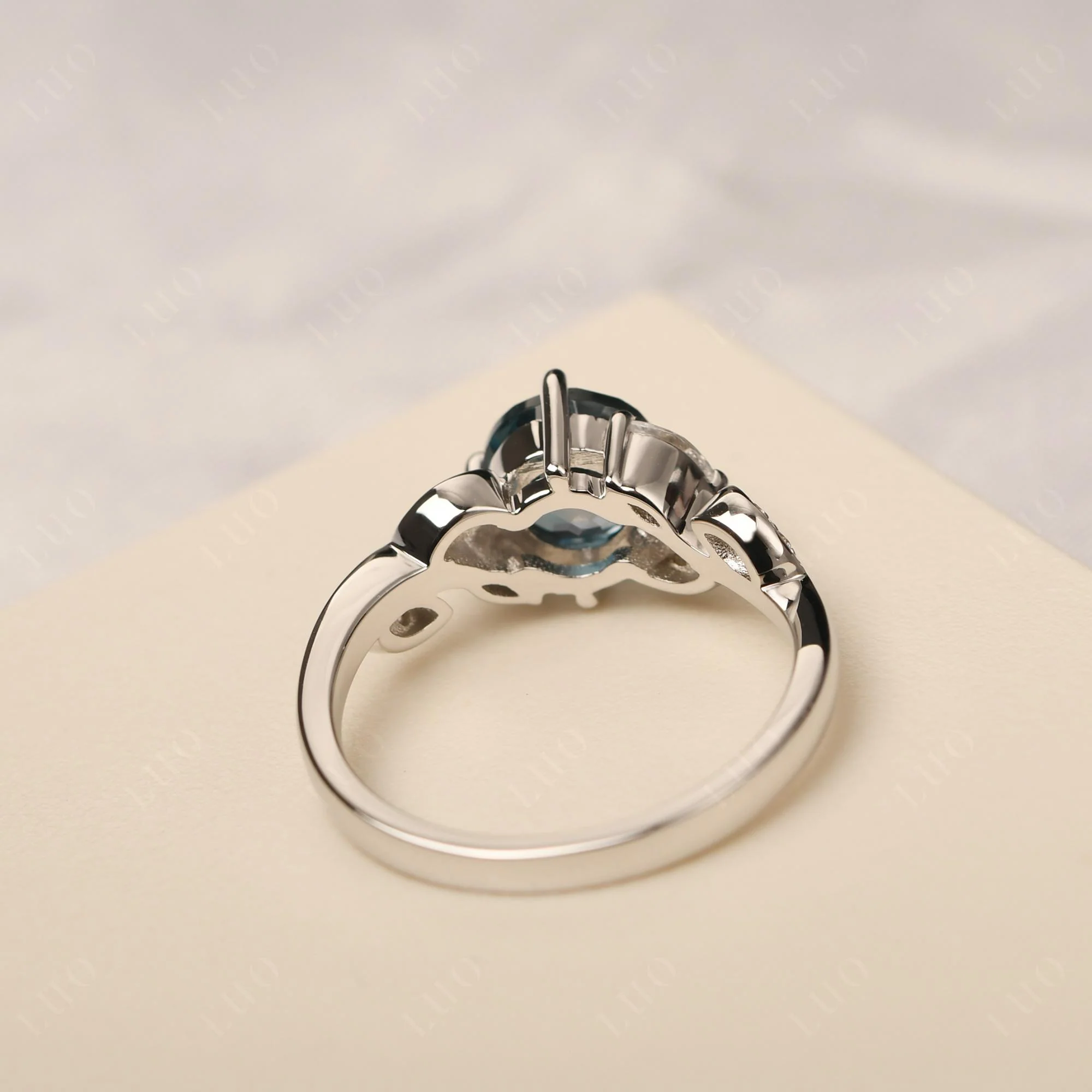 Vine Leaf London Blue Topaz Engagement Ring - Image 31