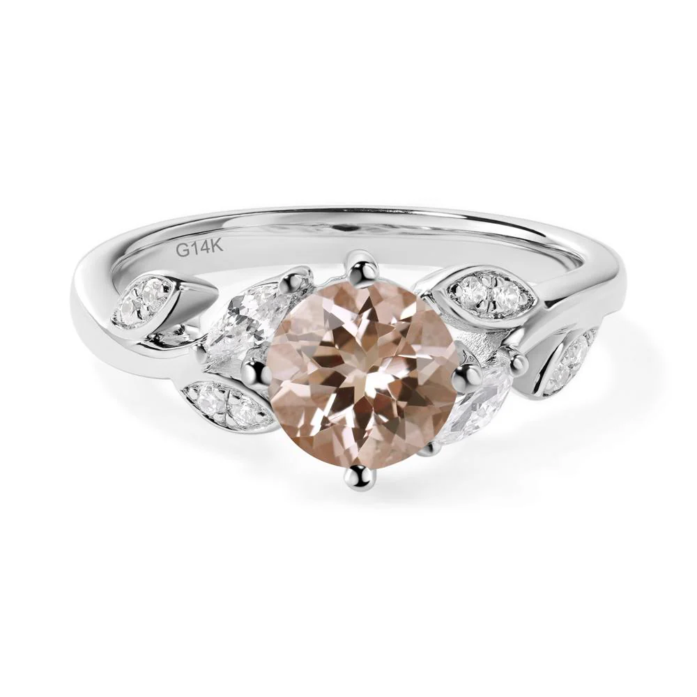 Vine Leaf Morganite Engagement Ring - Image 3
