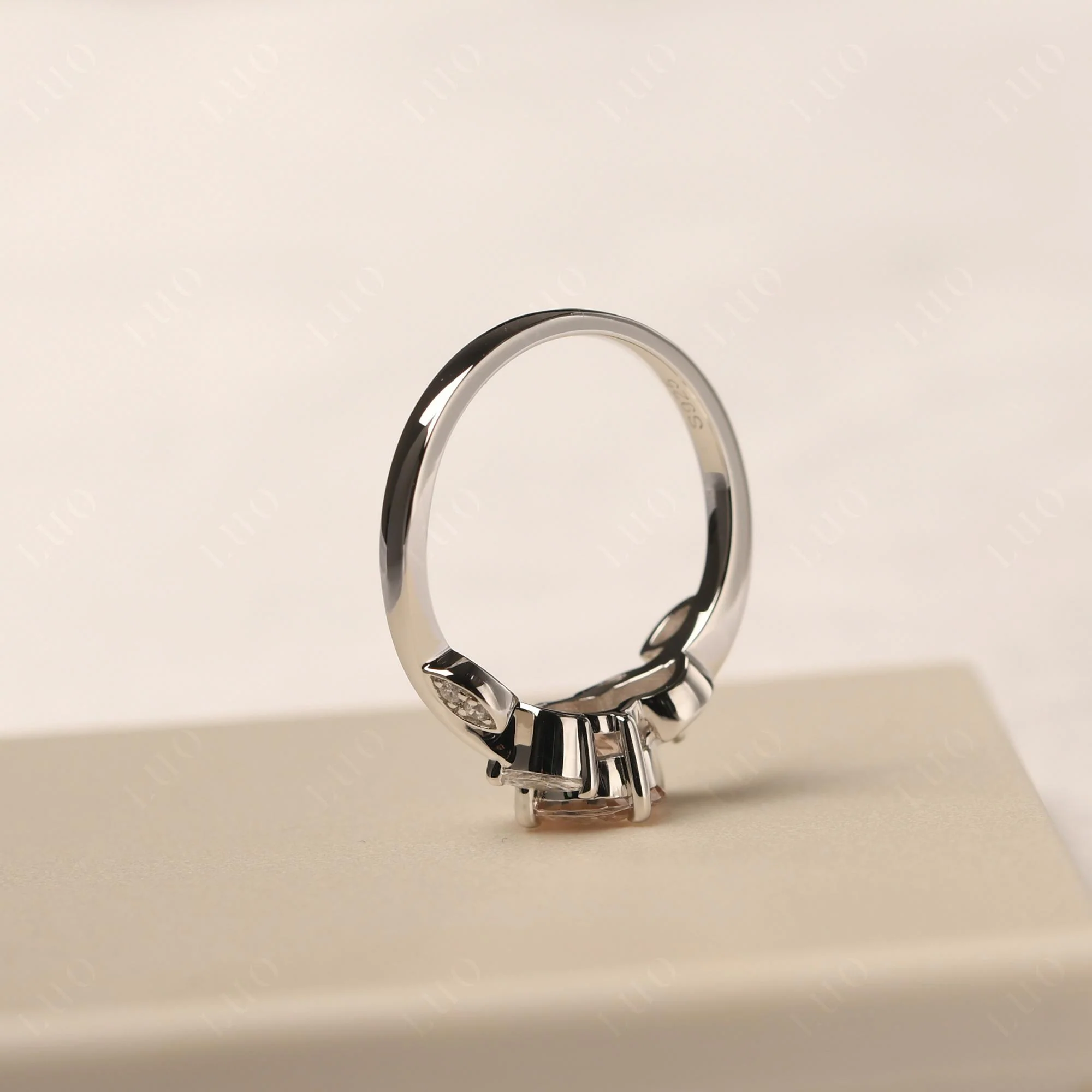 Vine Leaf Morganite Engagement Ring - Image 32