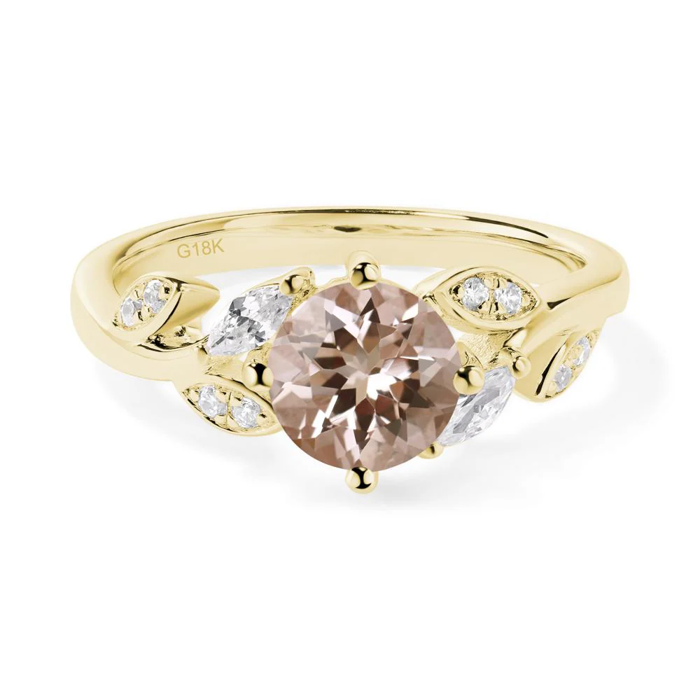 Vine Leaf Morganite Engagement Ring - Image 7