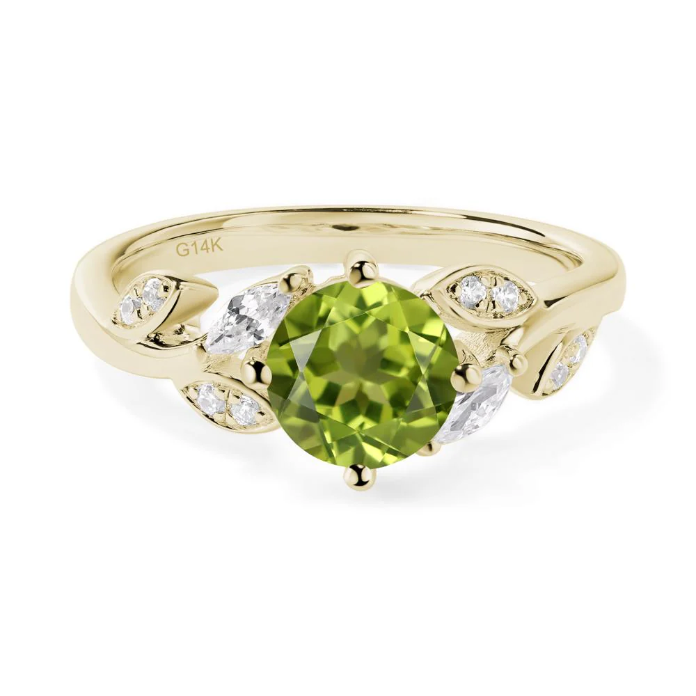 Vine Leaf Peridot Engagement Ring - Image 4