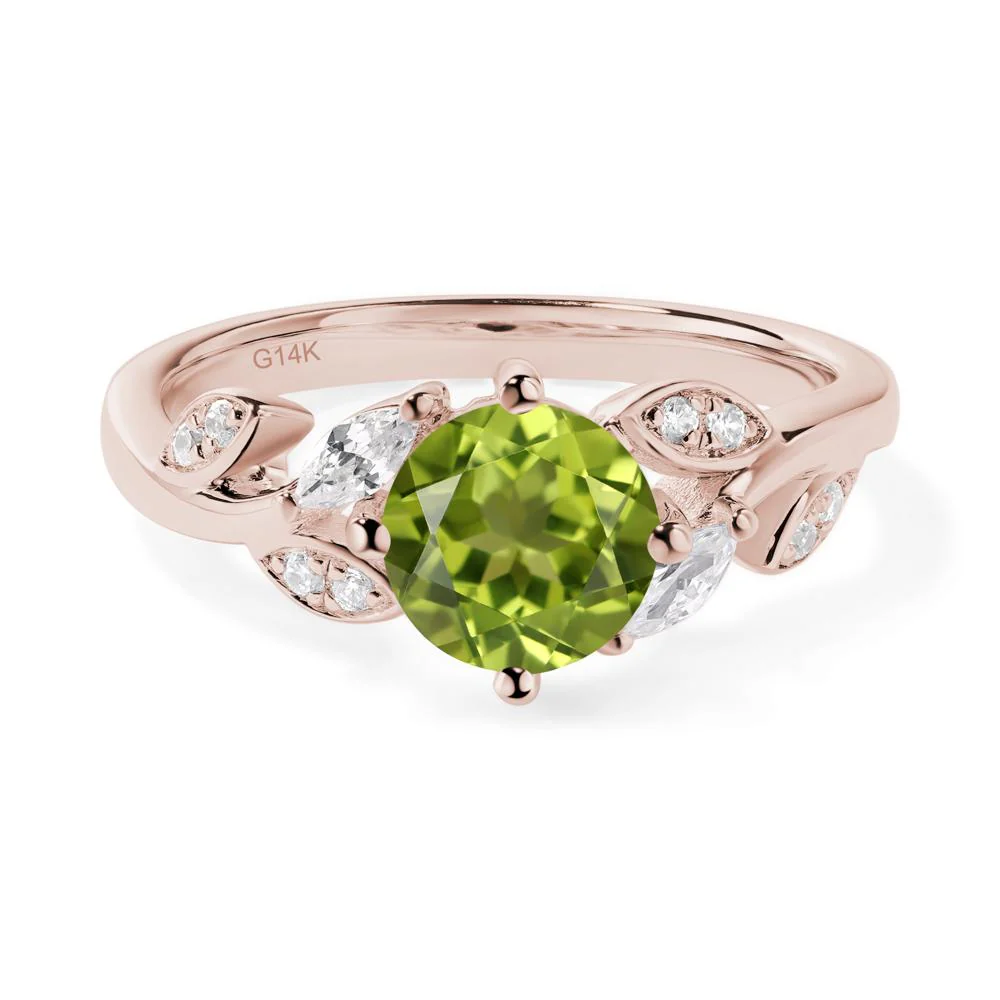Vine Leaf Peridot Engagement Ring - Image 5