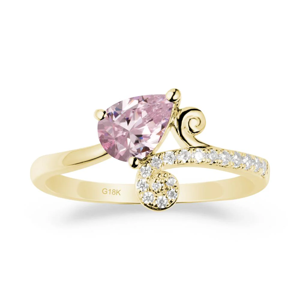 Vine Pink Cubic Zirconia Bypass Ring - Image 6
