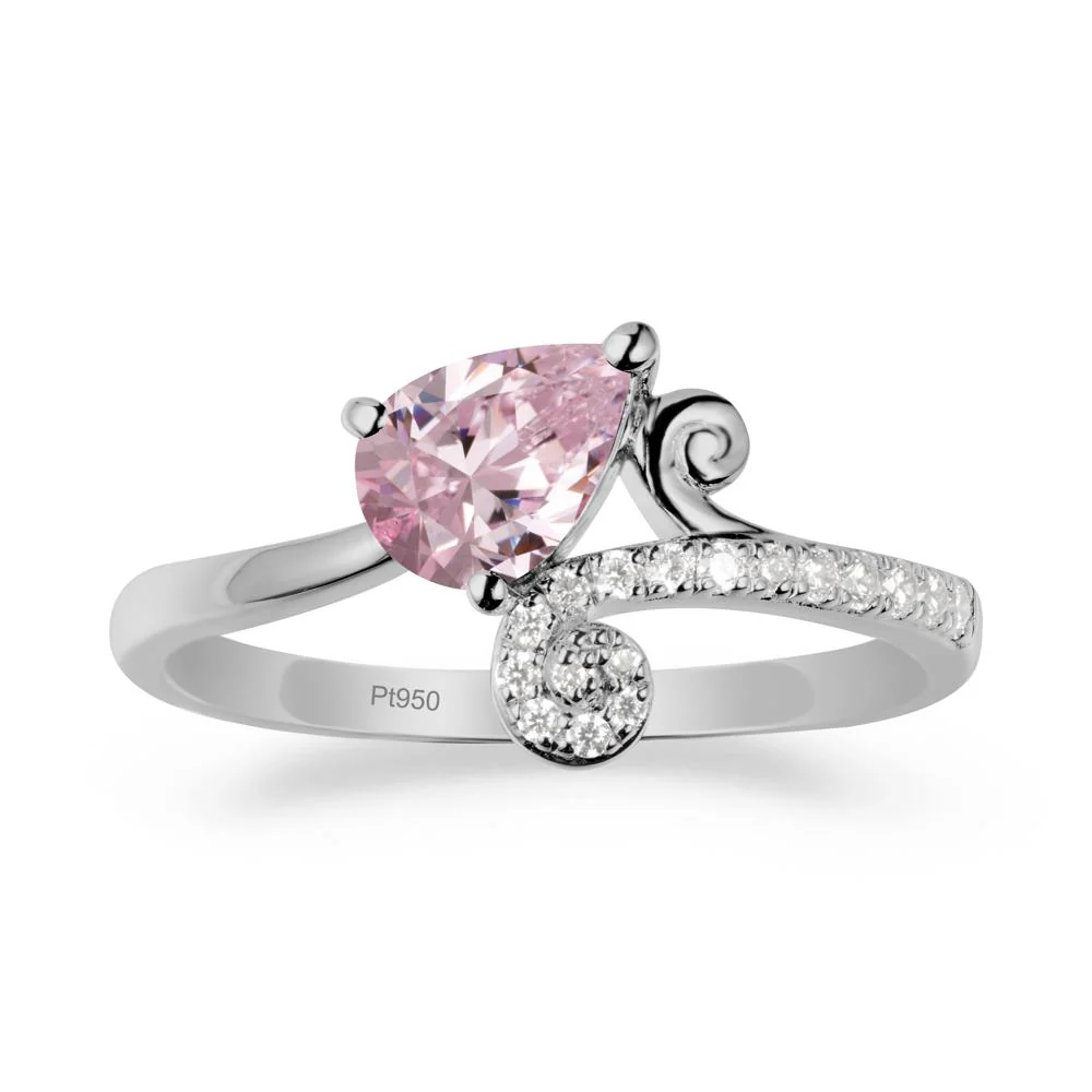 Vine Pink Cubic Zirconia Bypass Ring - Image 8