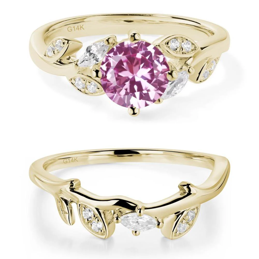Vine Leaf Pink Sapphire Engagement Ring - Image 15