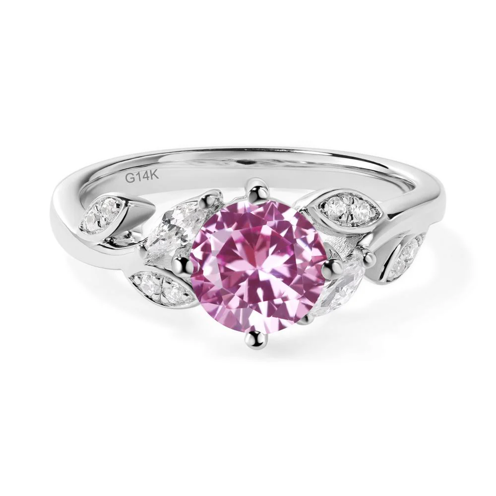 Vine Leaf Pink Sapphire Engagement Ring - Image 3