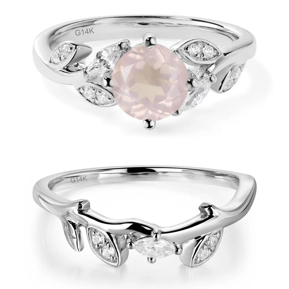 Vine Leaf Rose Quartz Engagement Ring - Image 13