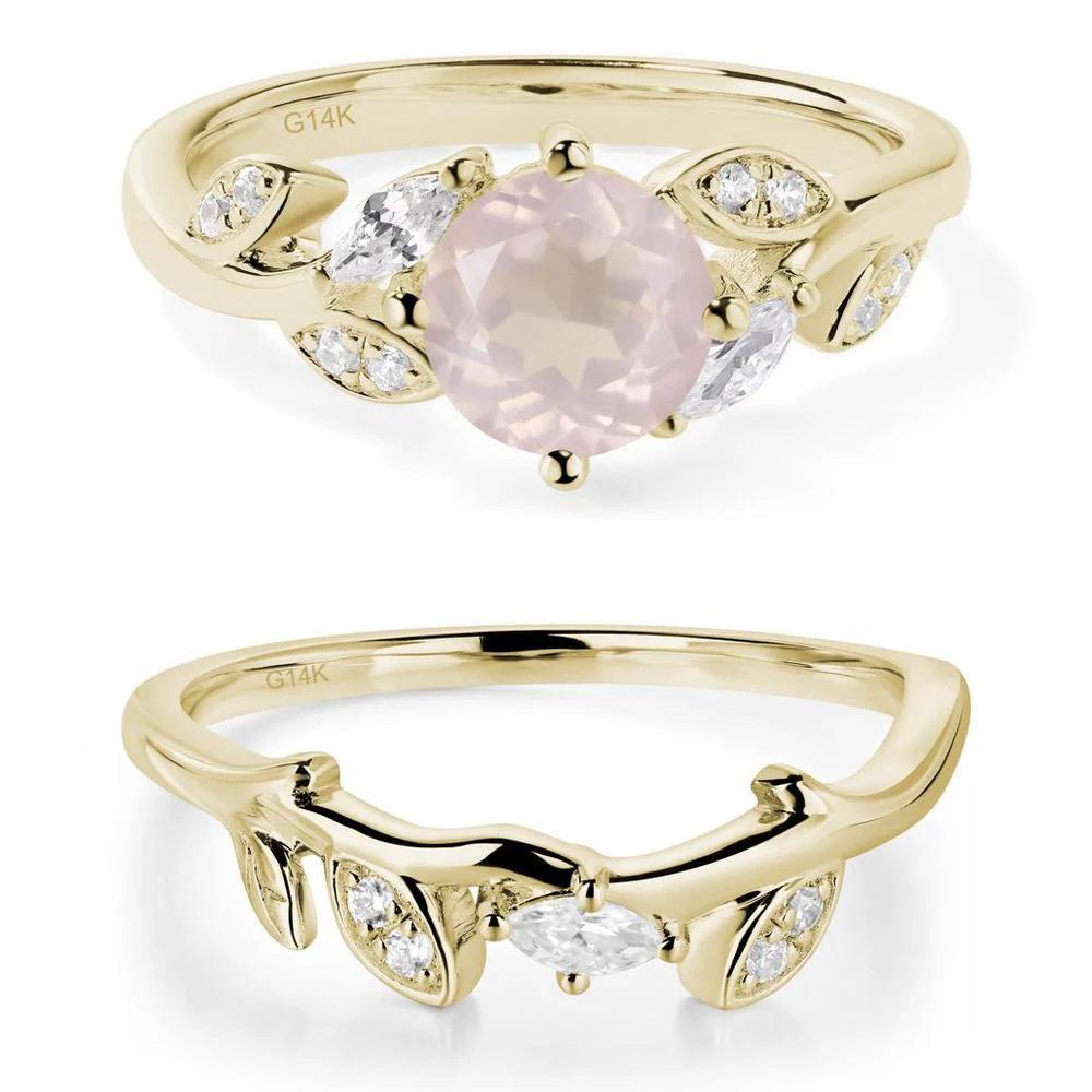 Vine Leaf Rose Quartz Engagement Ring - Image 15