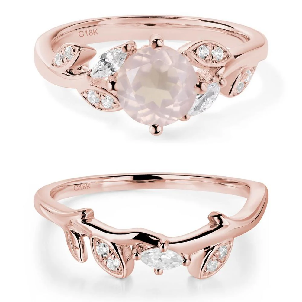 Vine Leaf Rose Quartz Engagement Ring - Image 17
