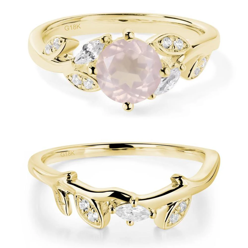 Vine Leaf Rose Quartz Engagement Ring - Image 21