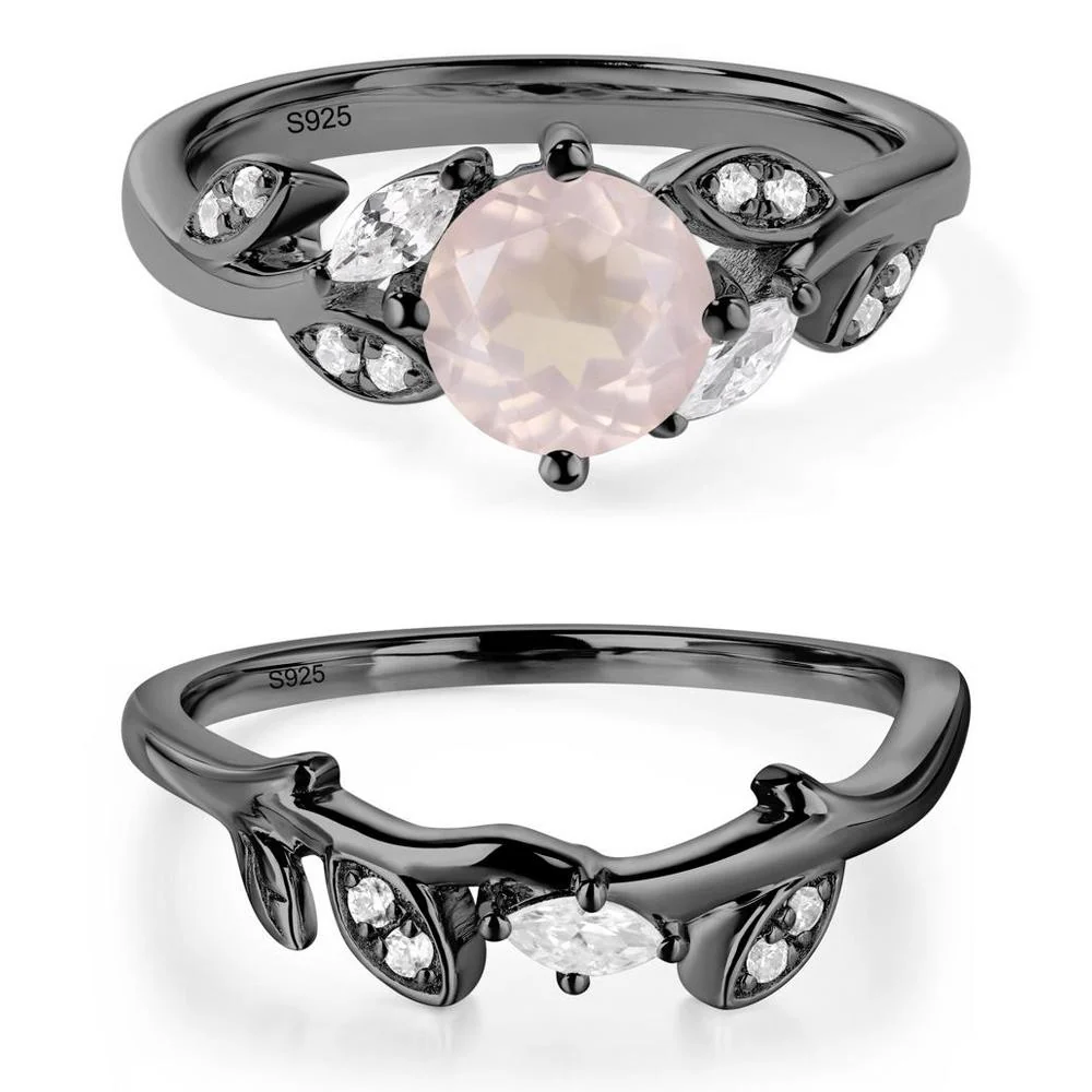 Vine Leaf Rose Quartz Engagement Ring - Image 23