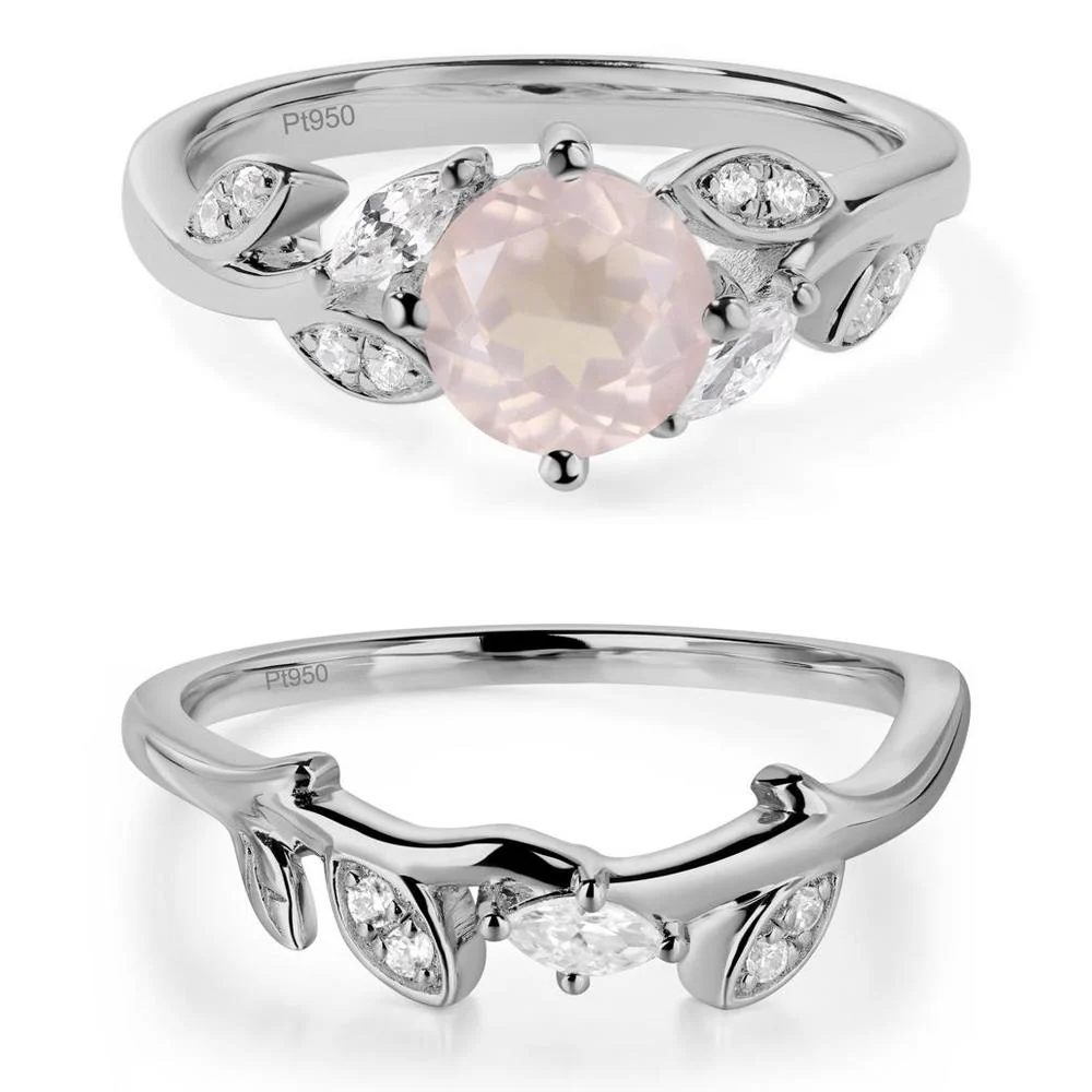 Vine Leaf Rose Quartz Engagement Ring - Image 25