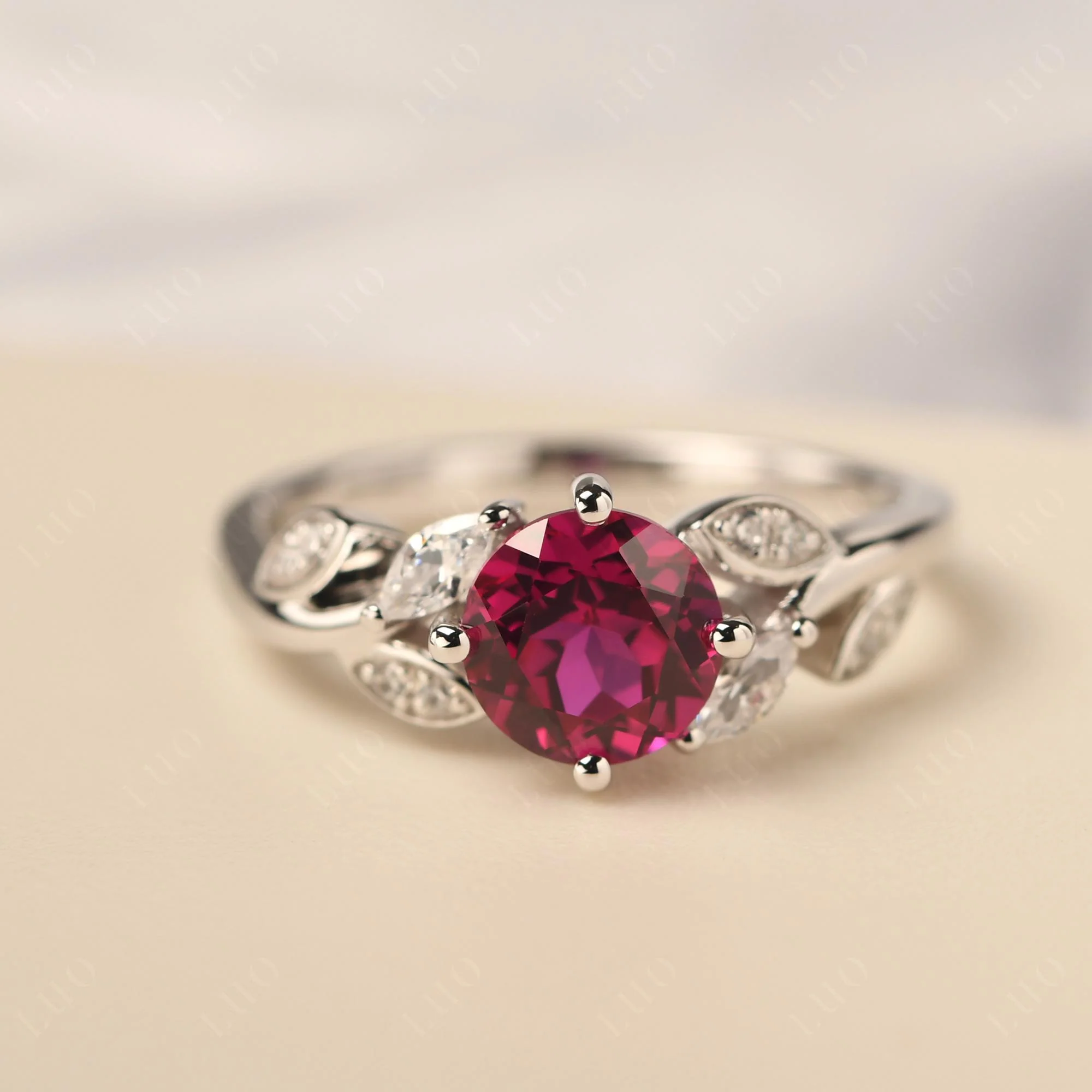 Vine Leaf Ruby Engagement Ring - Image 29