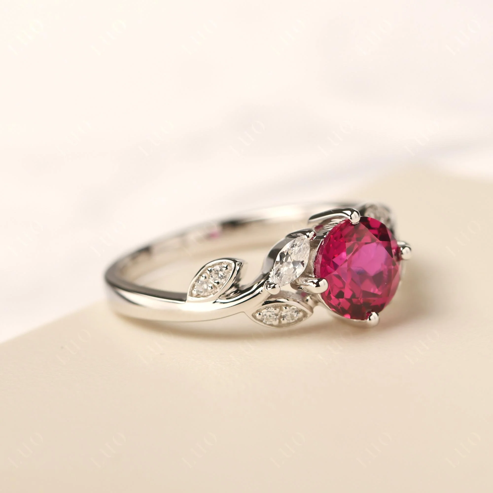 Vine Leaf Ruby Engagement Ring - Image 30