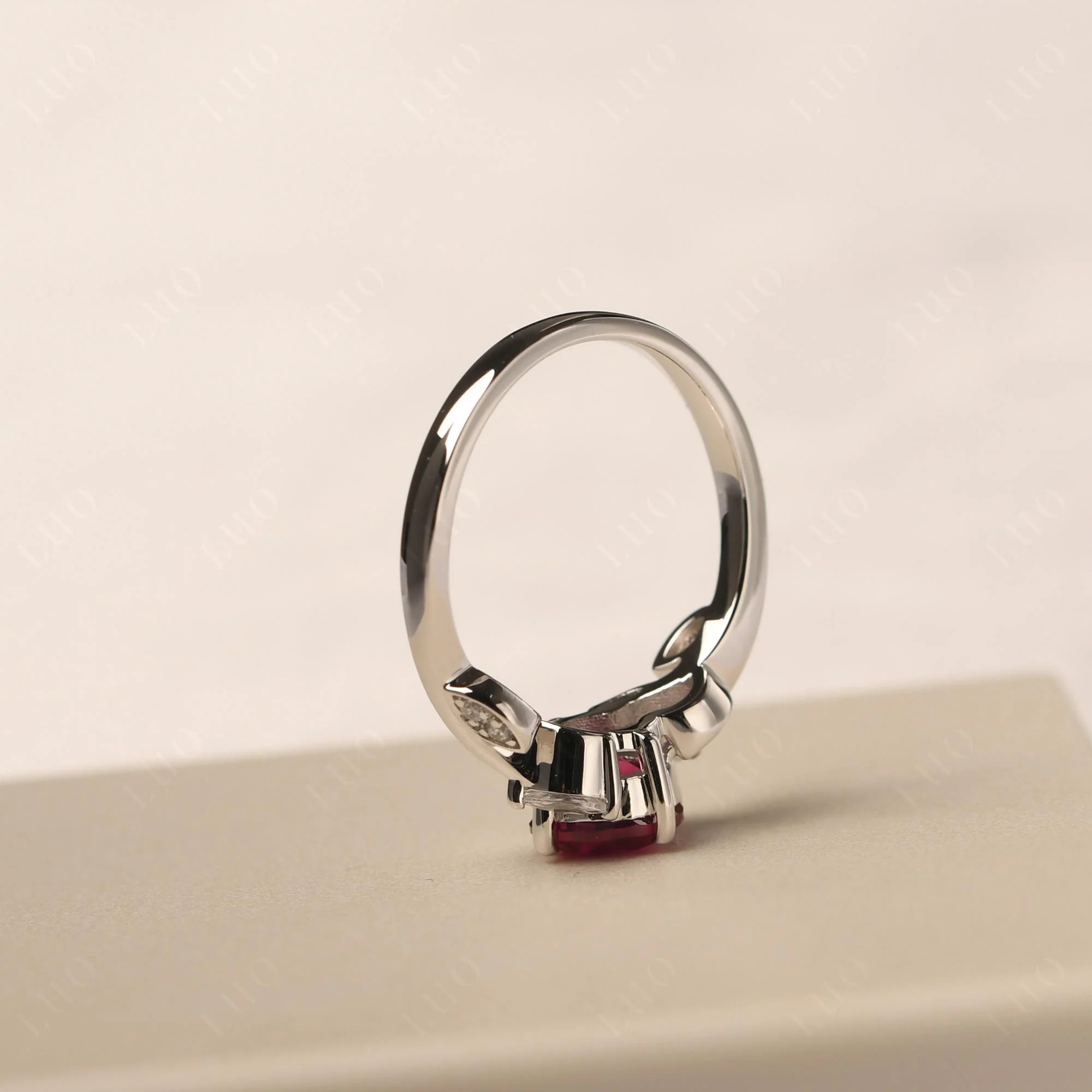 Vine Leaf Ruby Engagement Ring - Image 32
