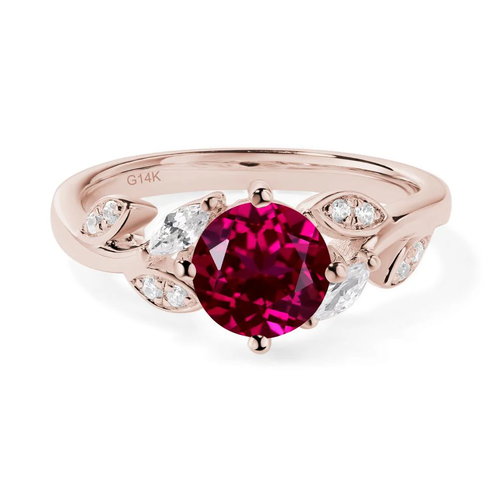 Vine Leaf Ruby Engagement Ring - Image 5