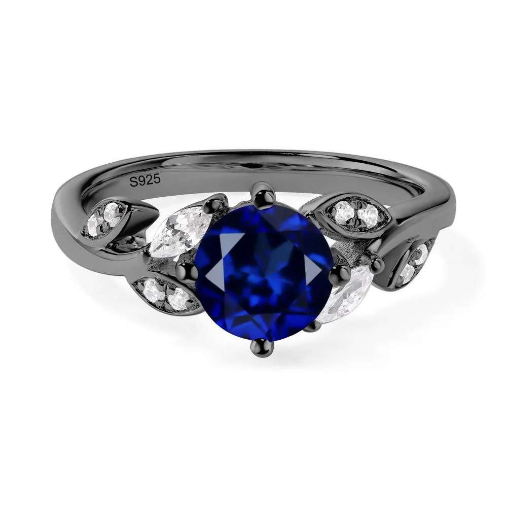 Vine Leaf Sapphire Engagement Ring - Image 2