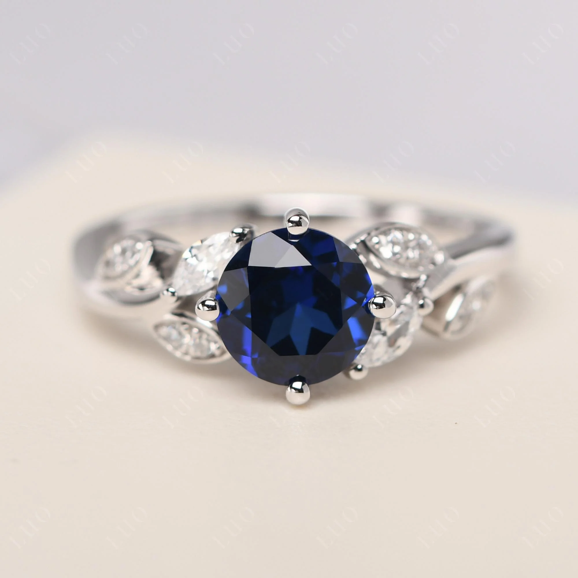 Vine Leaf Sapphire Engagement Ring - Image 29