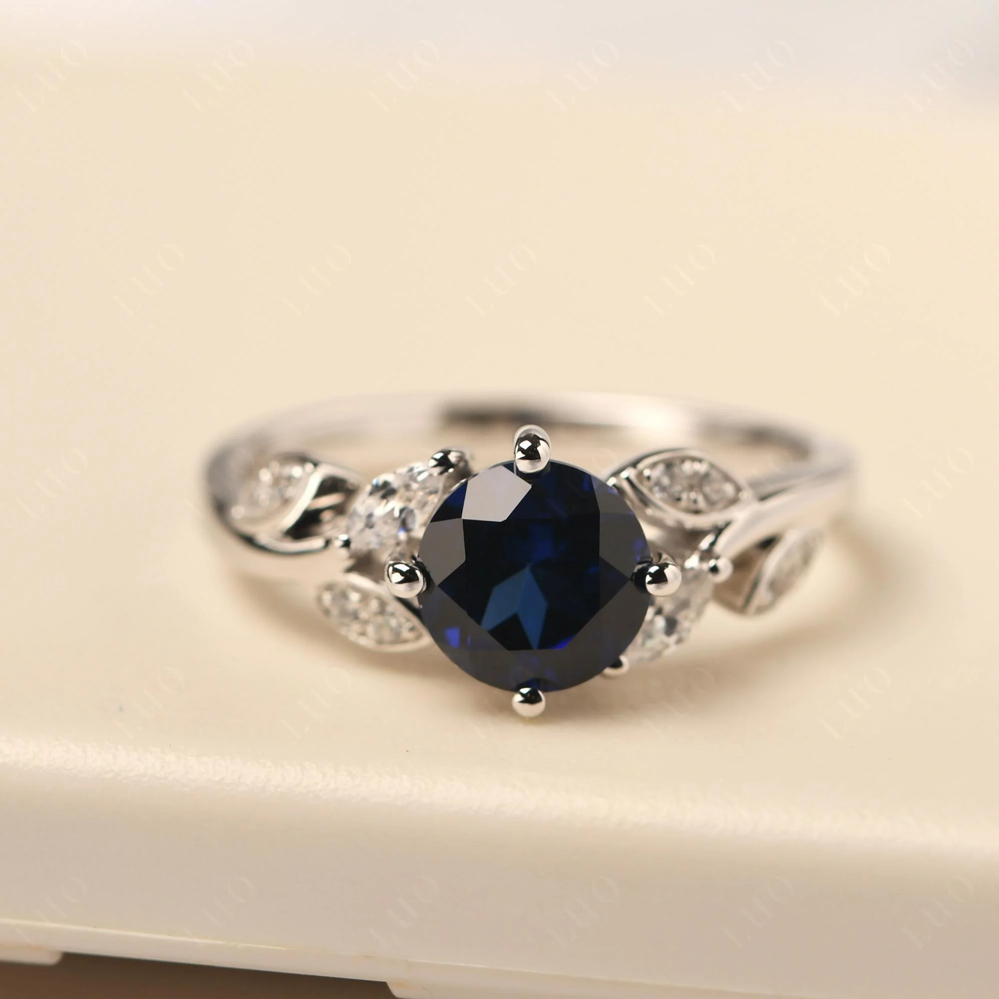 Vine Leaf Sapphire Engagement Ring - Image 30