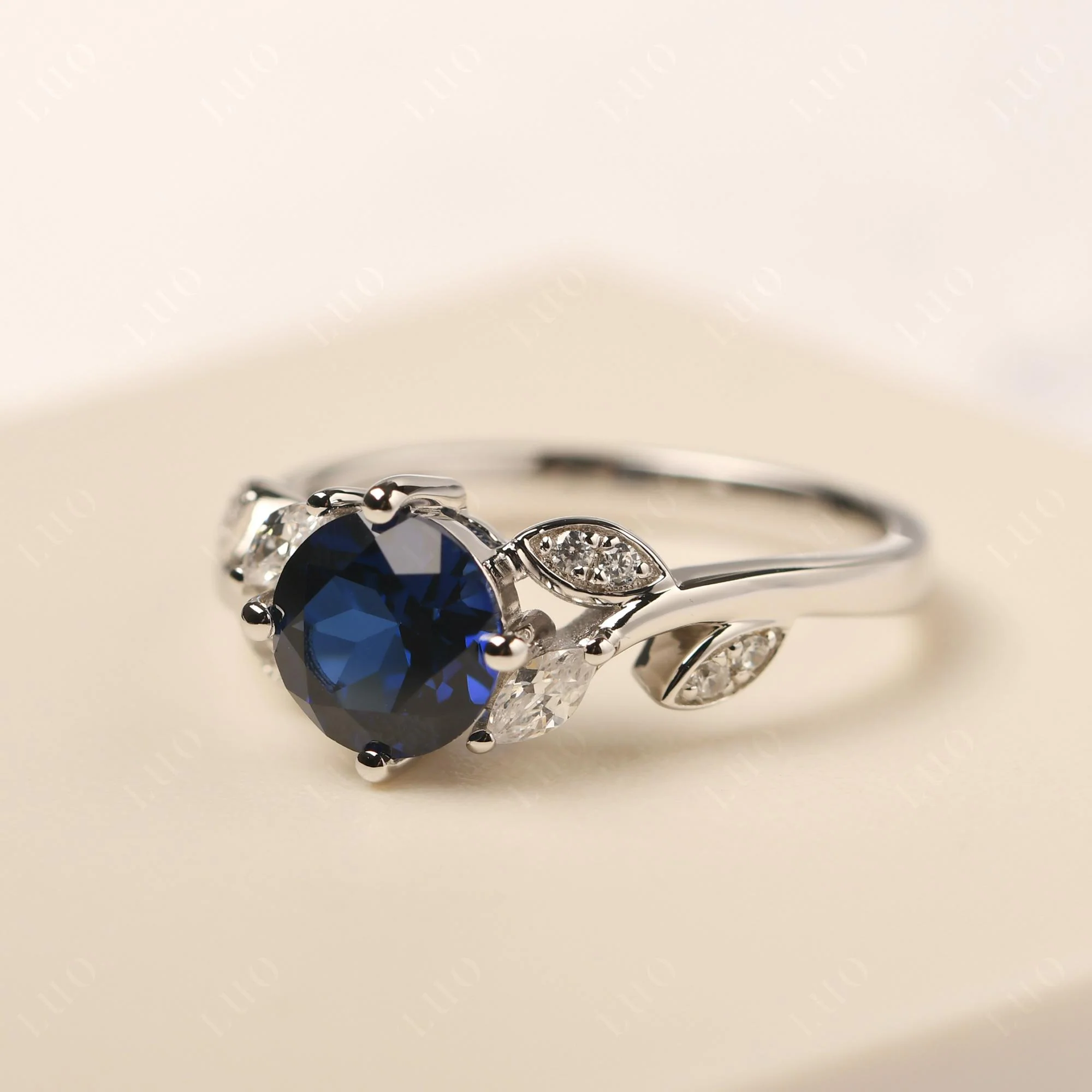 Vine Leaf Sapphire Engagement Ring - Image 31