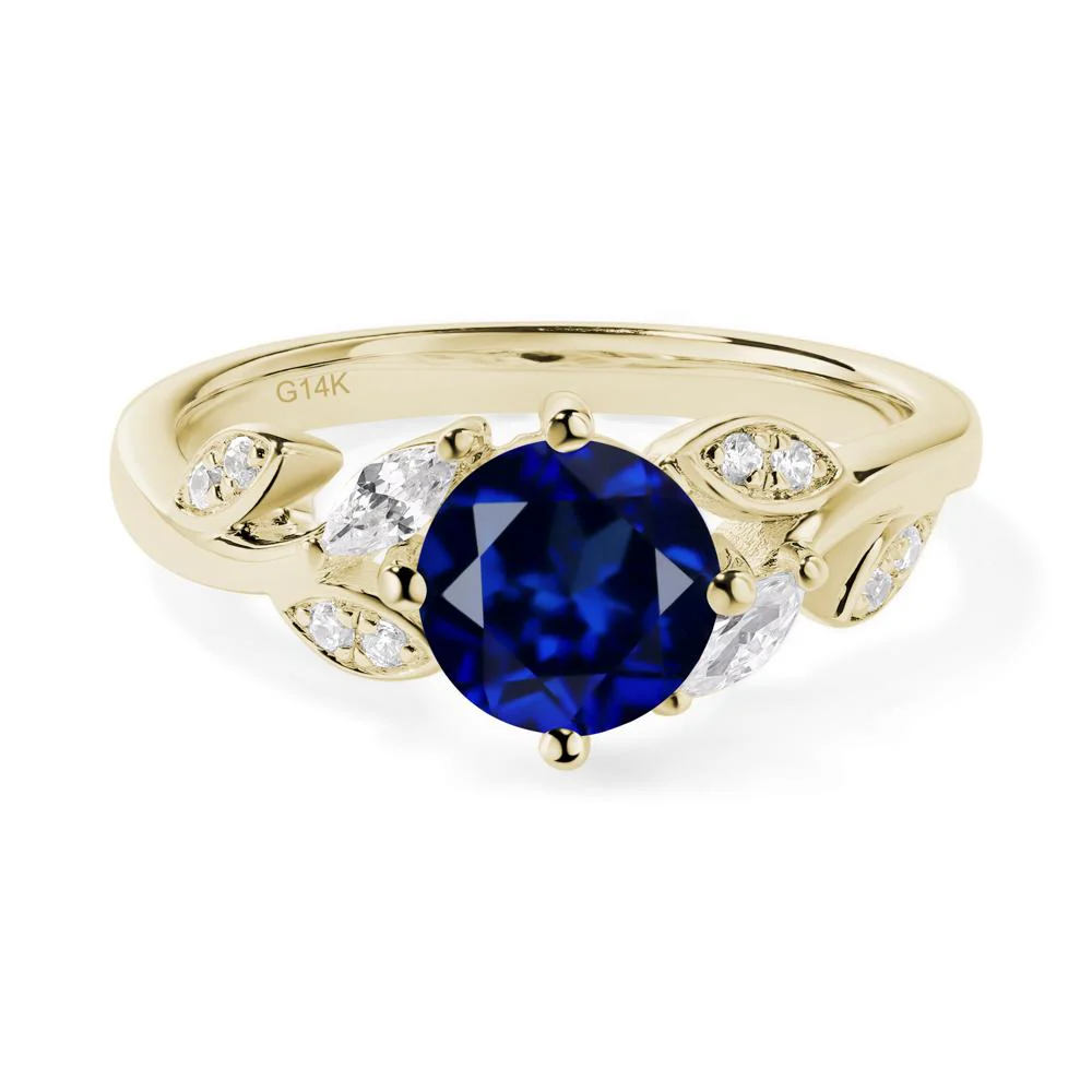Vine Leaf Sapphire Engagement Ring - Image 4