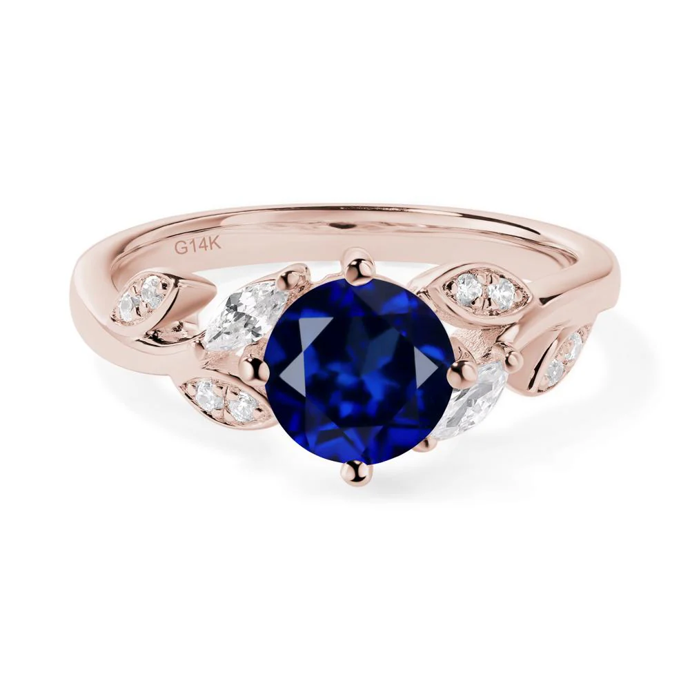 Vine Leaf Sapphire Engagement Ring - Image 5