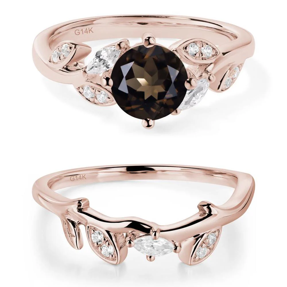 Vine Leaf Smoky Quartz Engagement Ring - Image 11