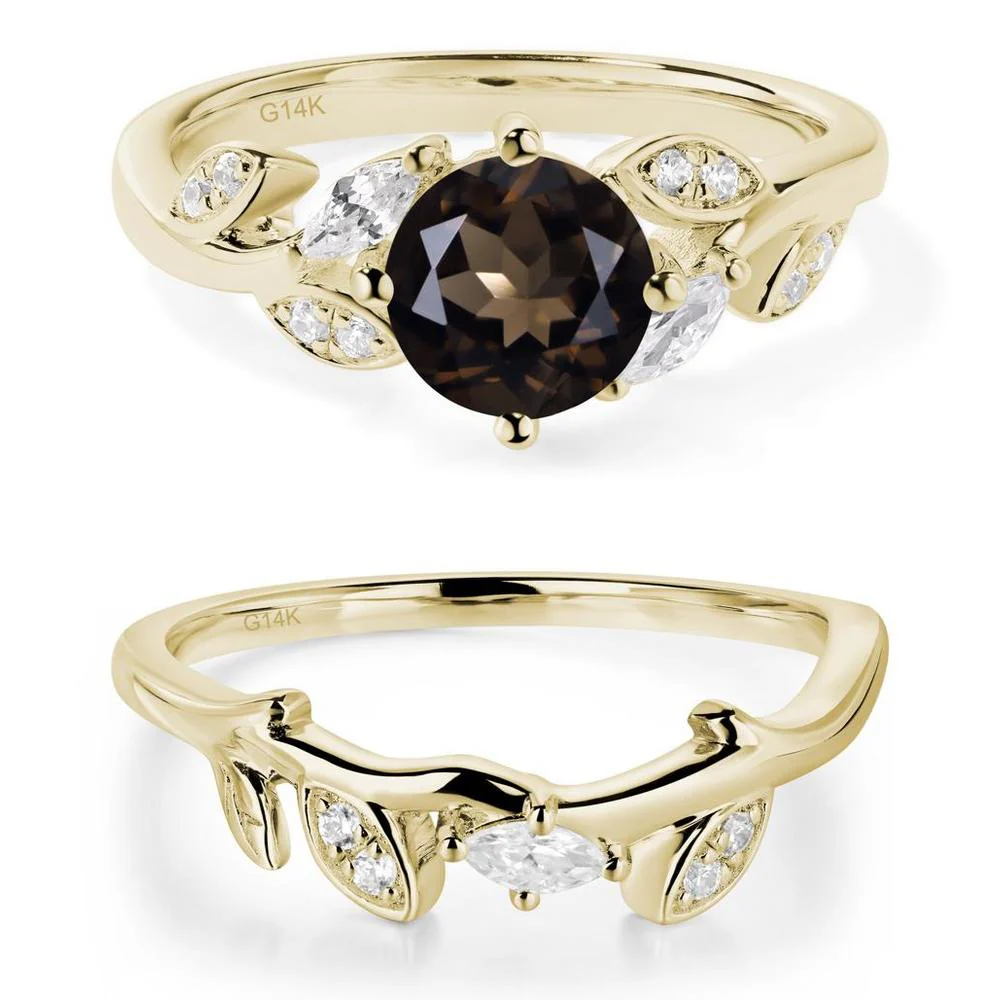 Vine Leaf Smoky Quartz Engagement Ring - Image 15