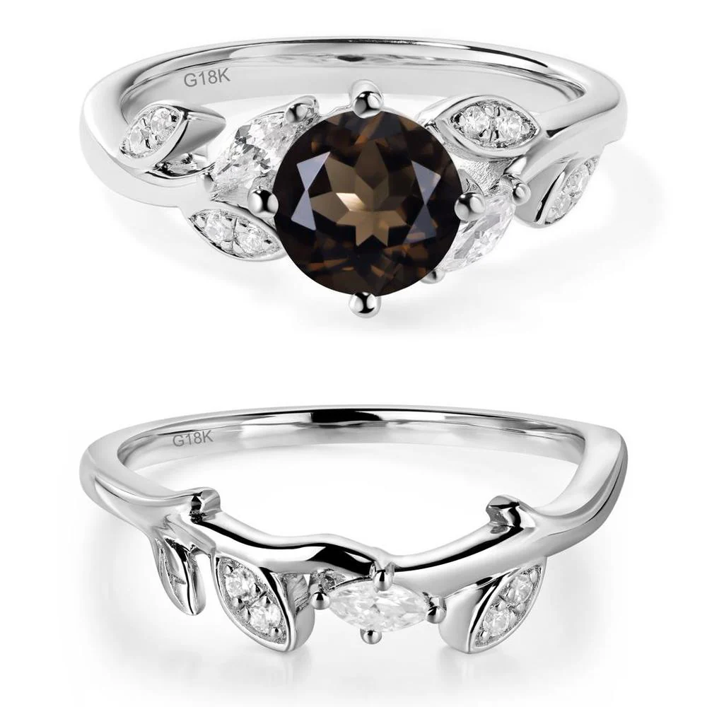Vine Leaf Smoky Quartz Engagement Ring - Image 19